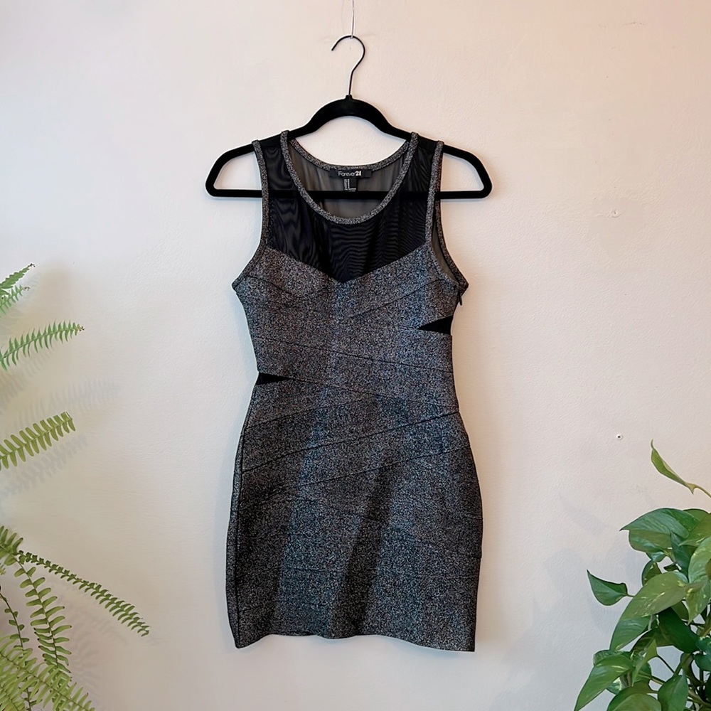 Bandage Mini Dress with Sheer Paneling